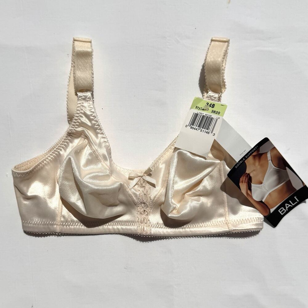 Bali Soft Cup Double Support Bra 34B Beige 3820 Wireless